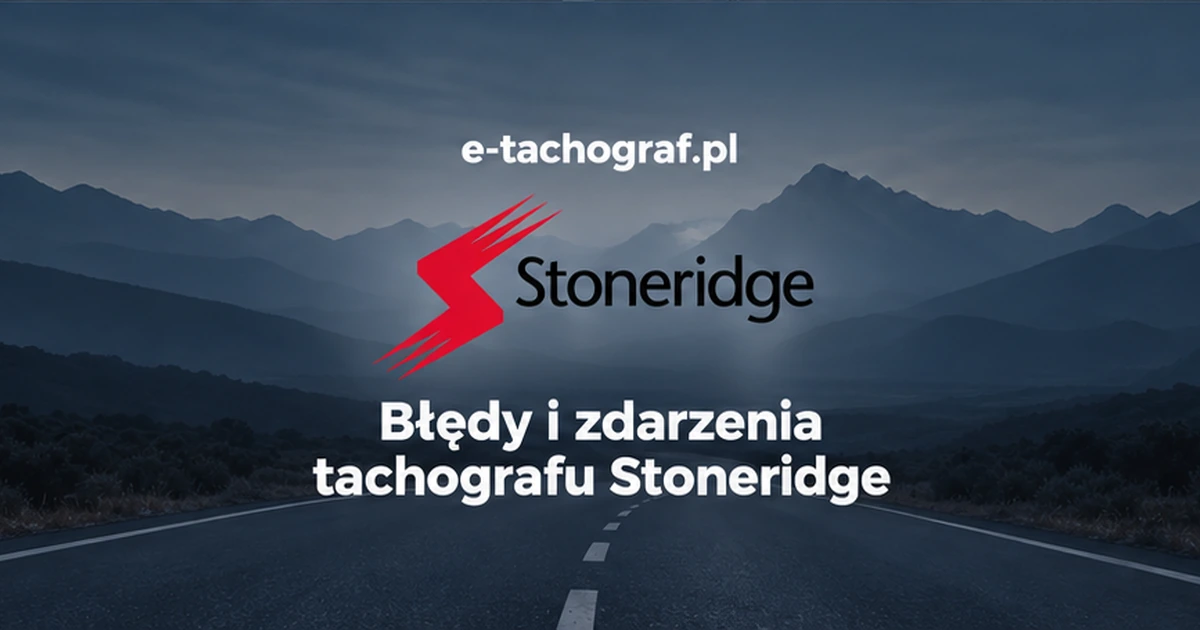 Kody błędów tachografu Stoneridge