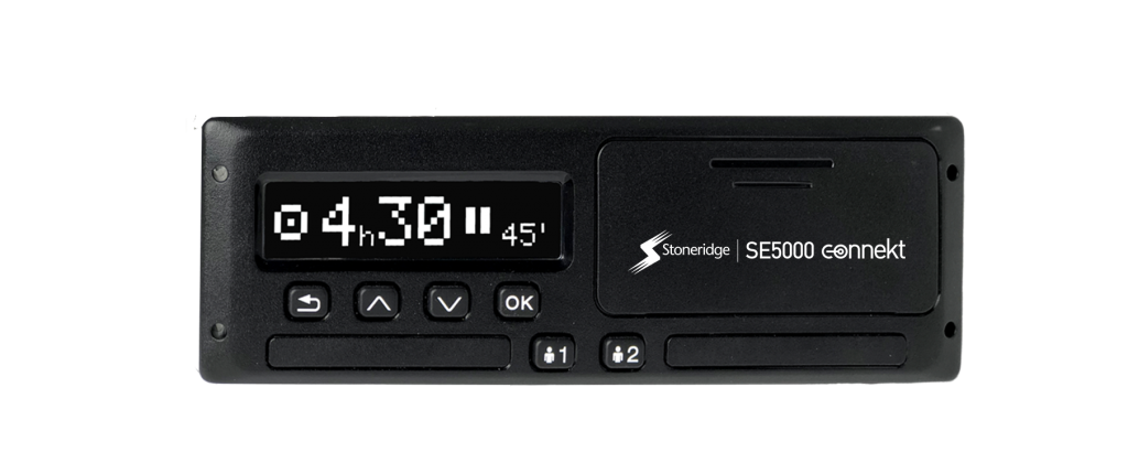 Wyświetlacz tachografu cyfrowego Stoneridge z komunikatem błędu