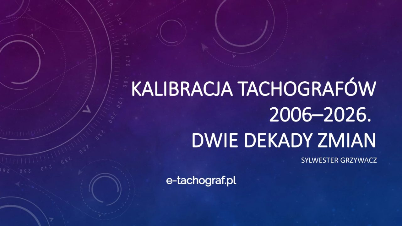 Tachograph calibration after 20 years of changes